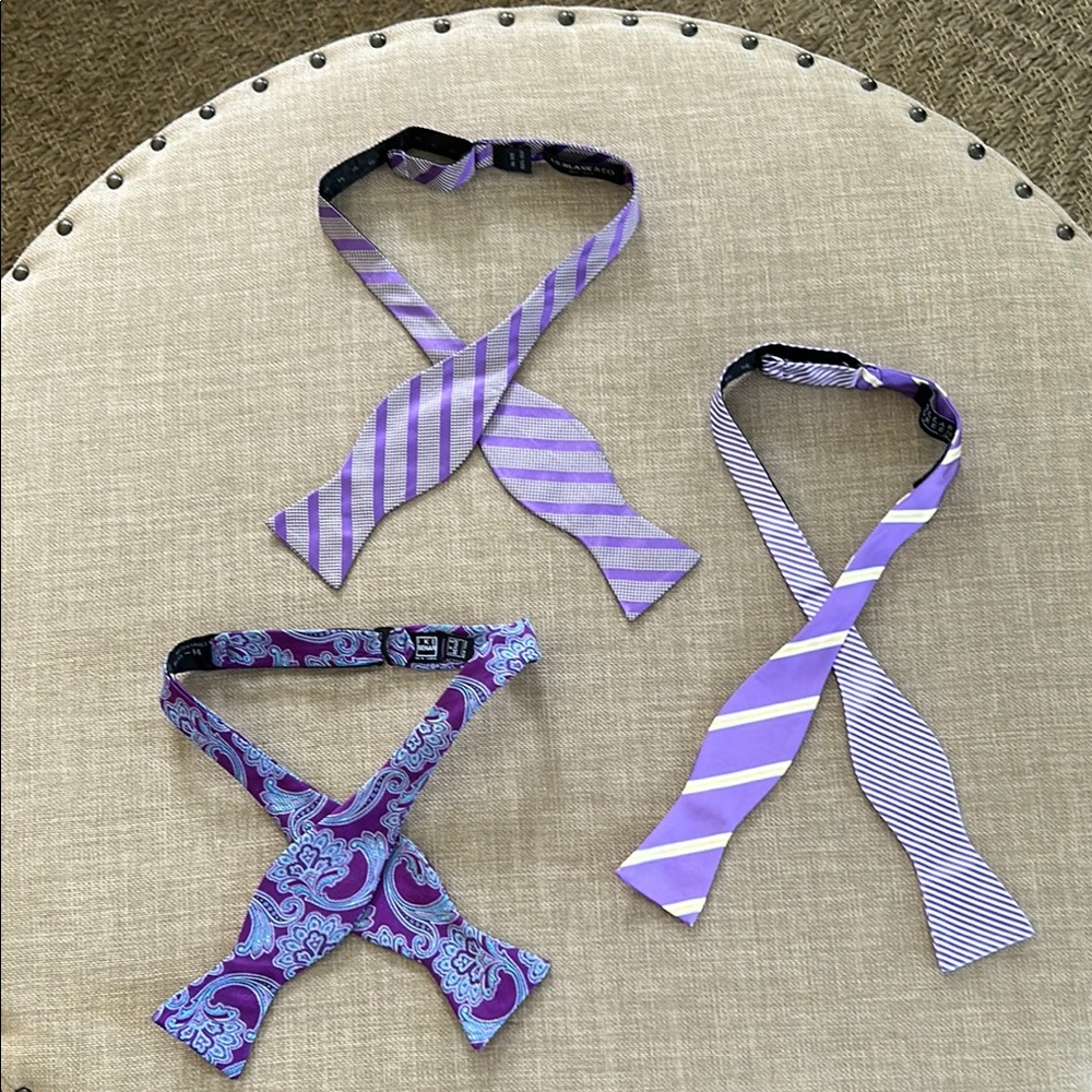 Set of Three Purple Bow Ties (Collard Greens Ike Behar - JS Blank & Co)